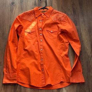 Orange Wrangler Rodeo Shirt